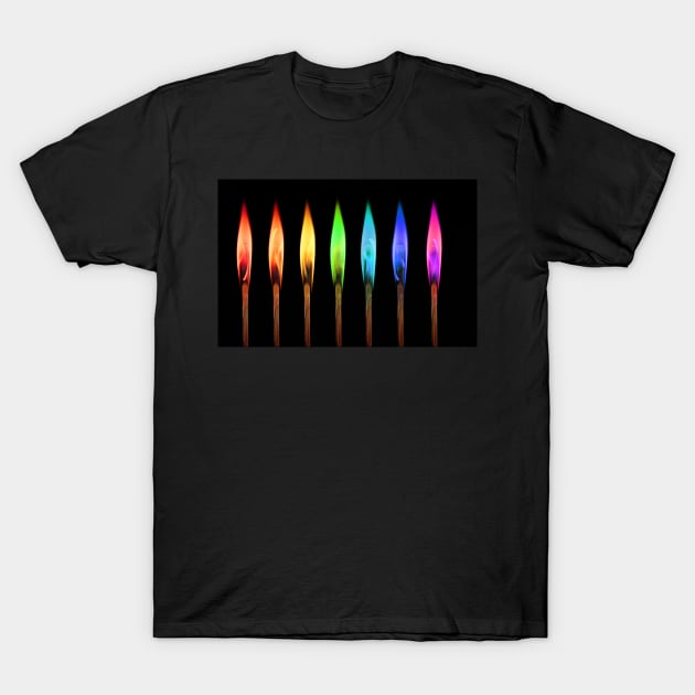 colorful rainbow matches T-Shirt by psychoshadow